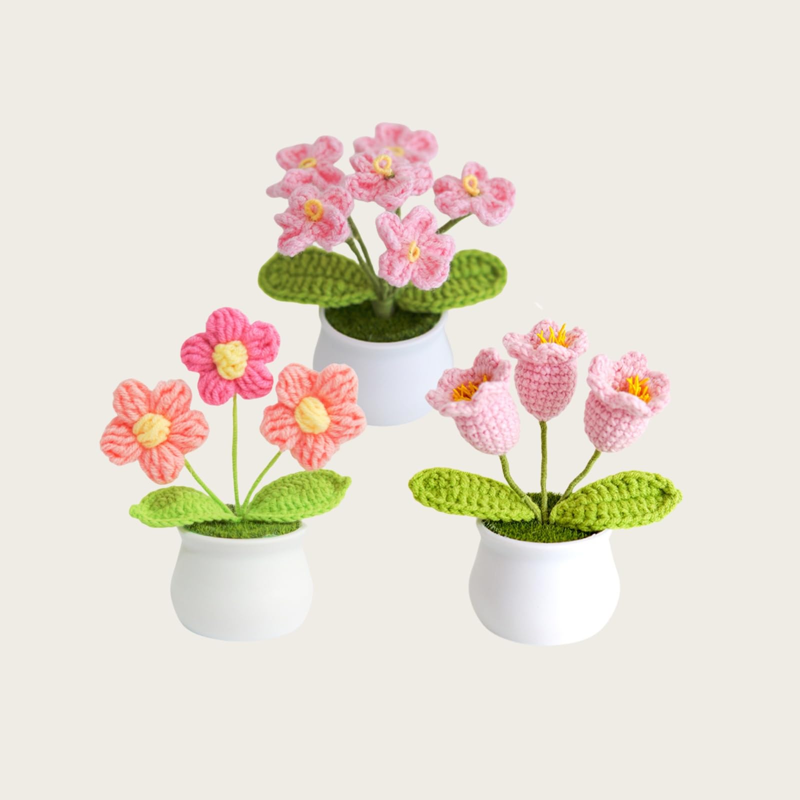 ◆オーダー用◆ダイカット スズラン 花 Amazon｜lamegret 編み物かぎ針編みデスクギフト スズランの花 鉢植え